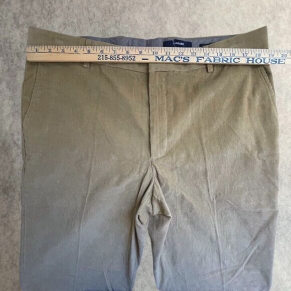 Lands’ End Mens Corduroy Pants Size 37 Beige Flat Front Relaxed Fit Straight Leg - Picture 12 of 15